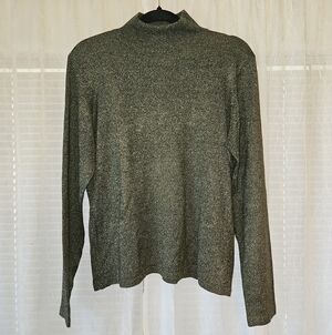 Valerie Stevens Olive Green Mock Neck Sweater